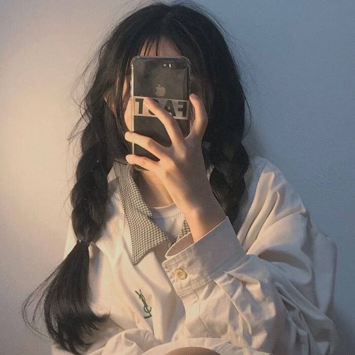 anh gai xinh che mat toc dai